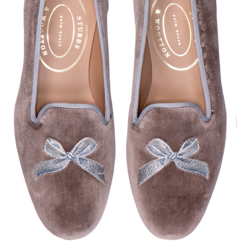 New NIB NWB Stubbs & Wootton Women's Classic Velvet Slippers Loafers Shoes US 8